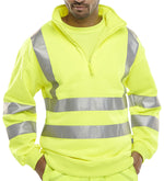 B-Seen Essential Quarter Zip Sweatshirt Hi-Vis Jumper - thumbnail 2