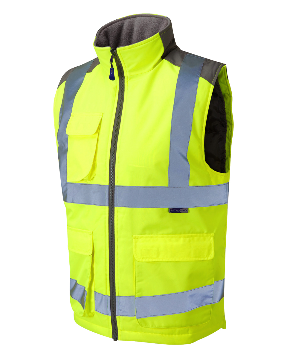 2x Embroidered Workwear Leo Workwear Hi-Vis Bodywarmers Bundle