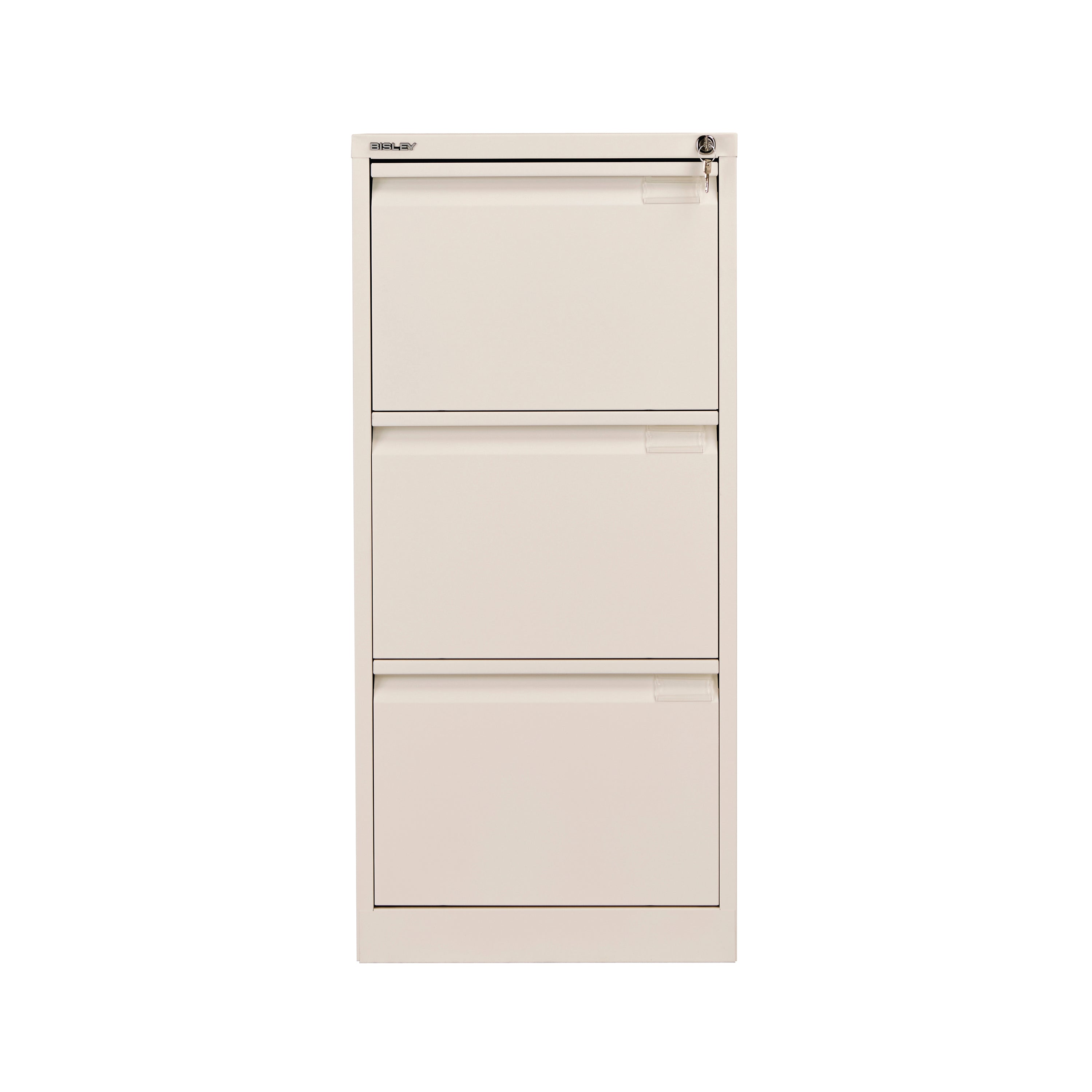 Bisley 3 Drawers Filing Cabinet Lockable 470x622x1016mm Chalk BS3E/CHK