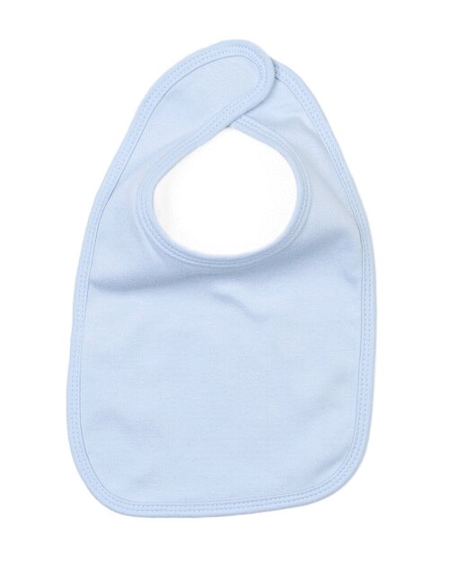 Dusty blue baby bib by Babybugz, laid flat.