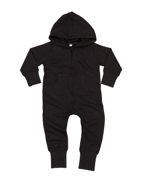 Black baby all-in-one by Babybugz, laid flat.