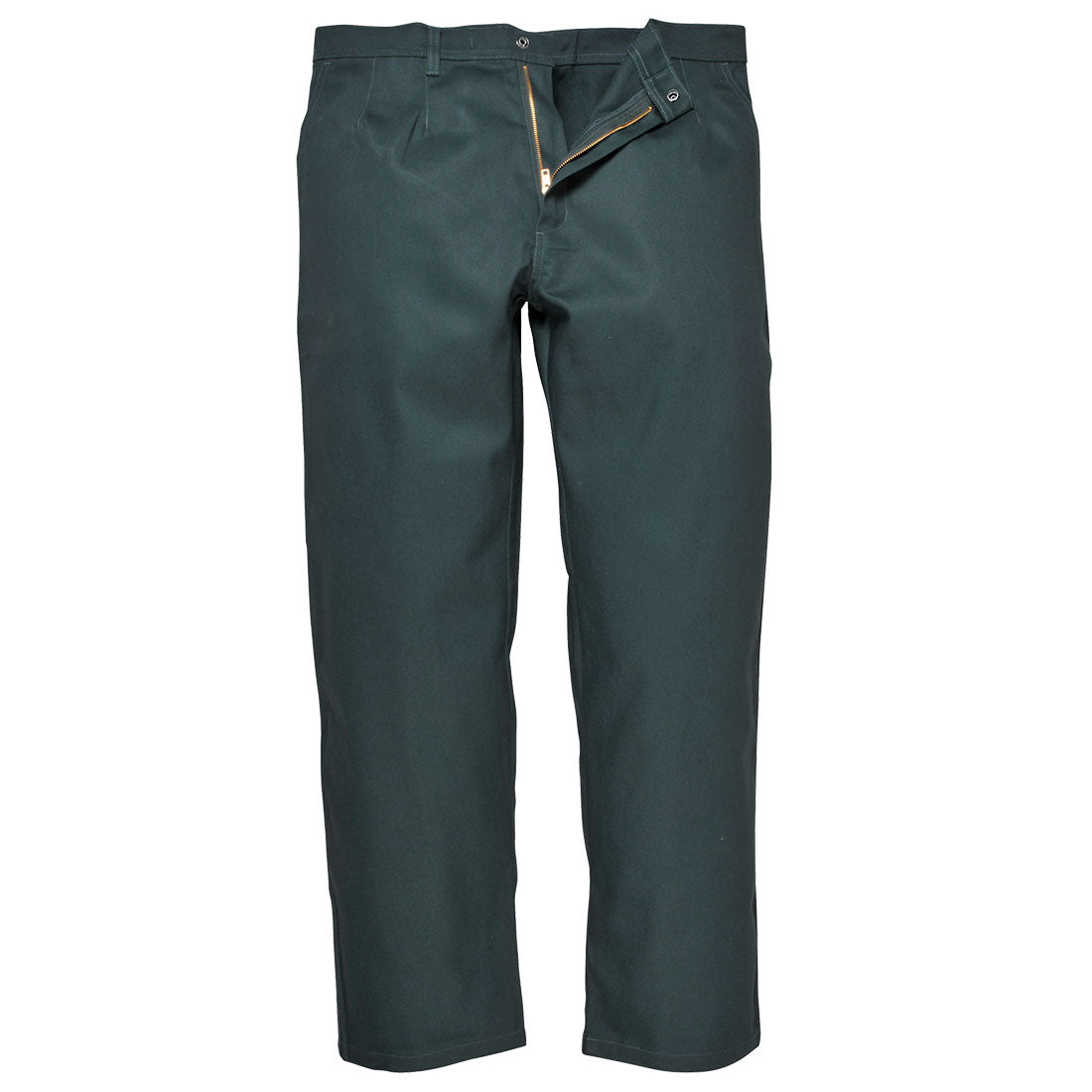 Portwest BZ30 Bizweld Trousers in bottle green, front view