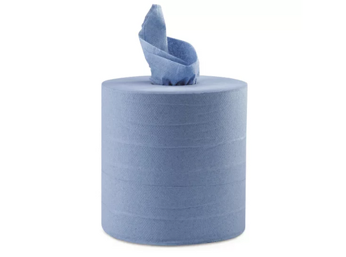 Blue 2 Ply Flat Sheet Centrefeed Roll (Pack of 1 - 170mm x 150m)