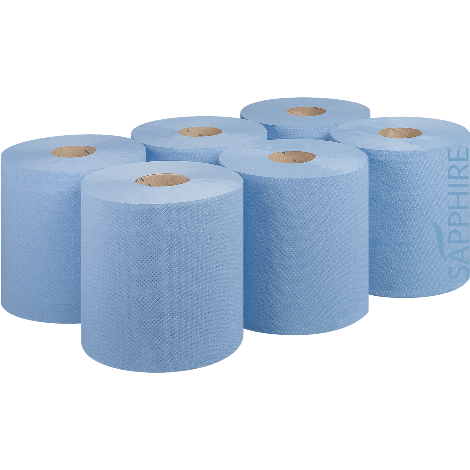 Blue 2 Ply Embossed Centrefeed Roll (Pack of 6 - 170mm x 150m)
