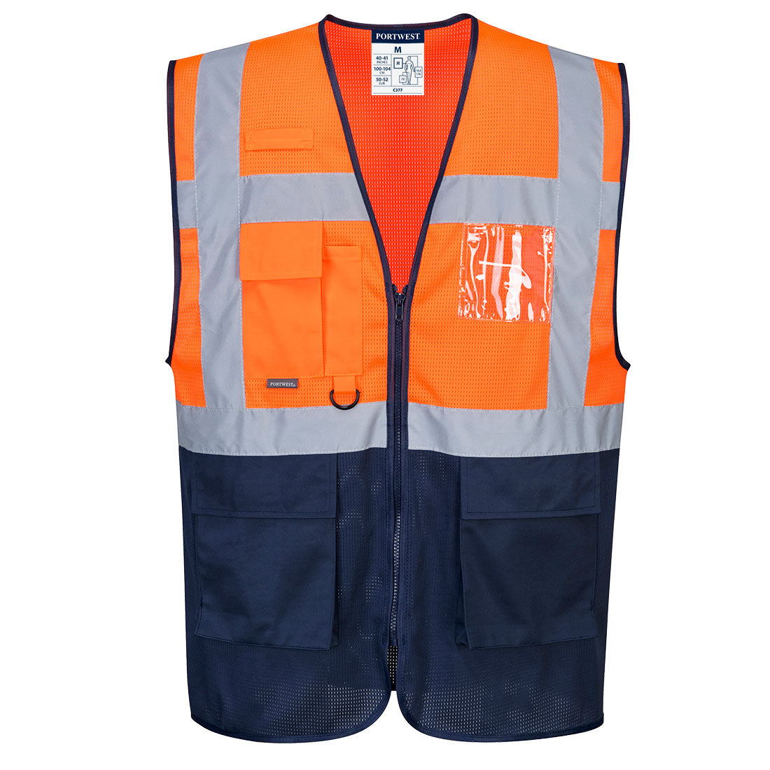 Portwest orange hi-vis jacket with reflective tape