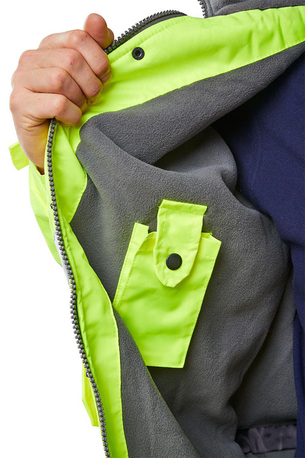 B-Seen Hi-Vis Fleece Lined Bomber Jacket