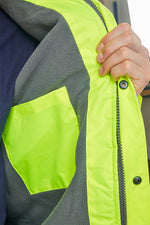 B-Seen Hi-Vis Fleece Lined Bomber Jacket