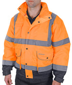 B-Seen Two-Tone Hi-Vis Constructor Bomber Jacket - thumbnail 2