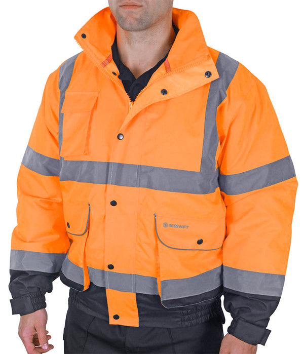 B-Seen Two-Tone Hi-Vis Constructor Bomber Jacket