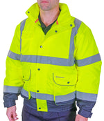 B-Seen Two-Tone Hi-Vis Constructor Bomber Jacket - thumbnail 1
