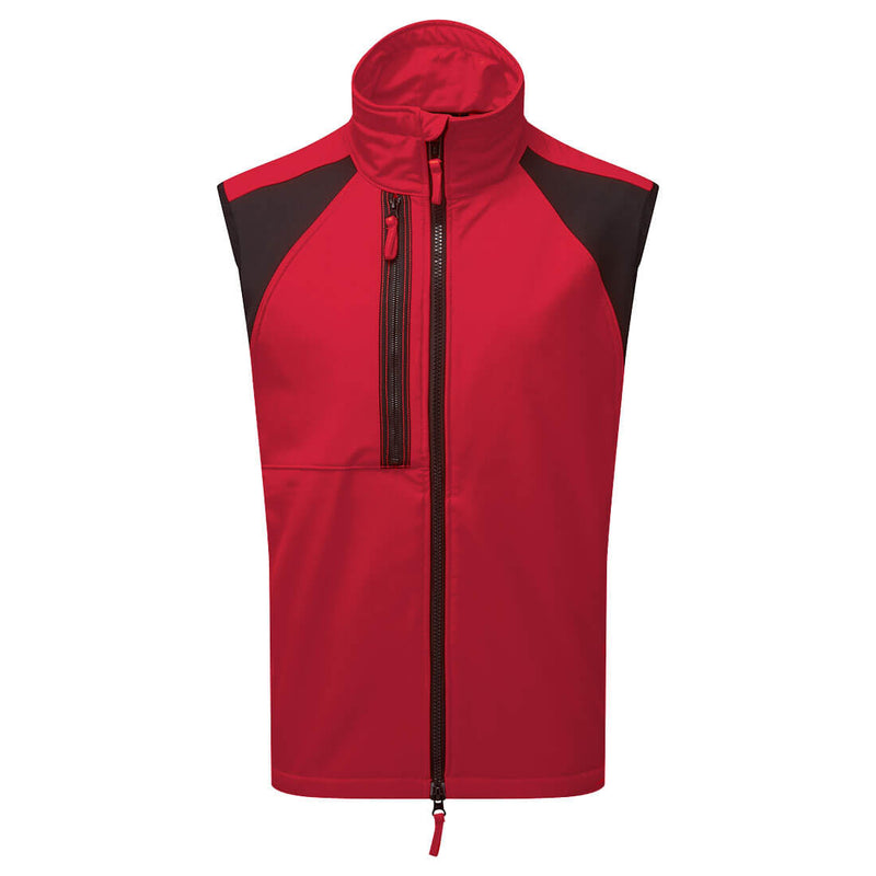 Red coverall with reflective stripes and professional-grade safety construction