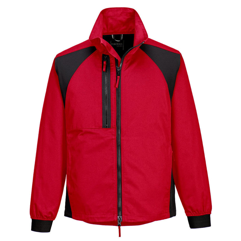 red Portwest WX2 eco stretch work jacket.