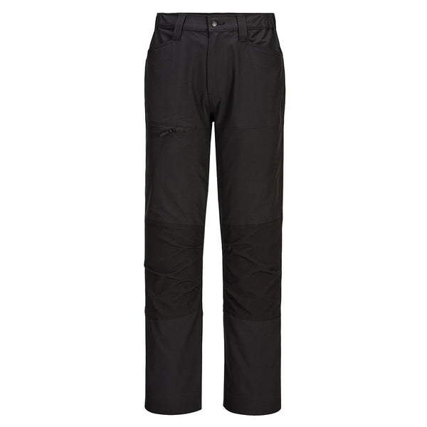 Portwest WX2 Eco Active Stretch Work Trousers in black.