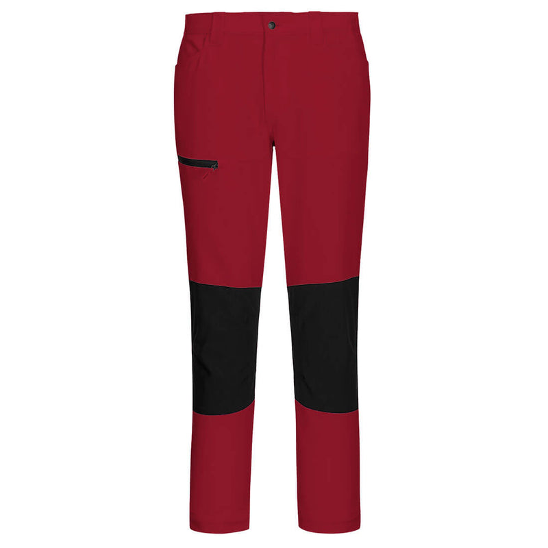 Portwest WX2 Eco Stretch Trousers in deep red.