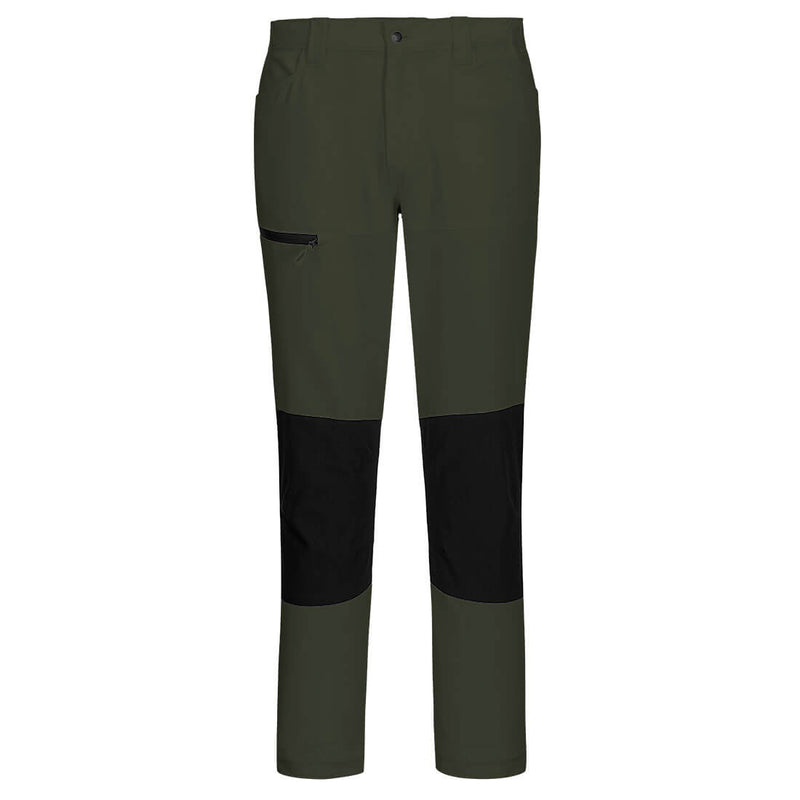 Portwest WX2 Eco Stretch Trousers in olive green.