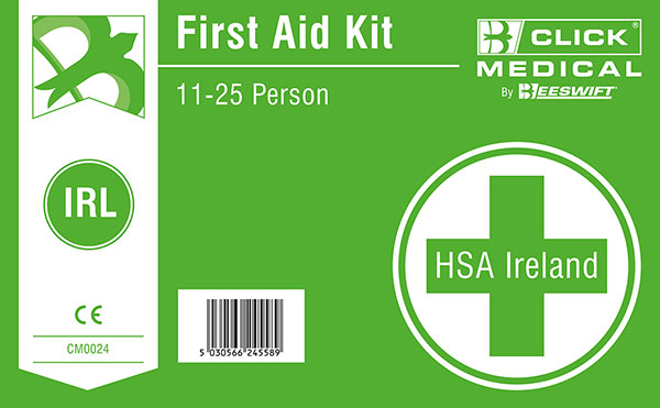 Click Medical 11-25 Hsa Irish 1ST Aid Kit Lab C/W Eyewash/Burn Dressing