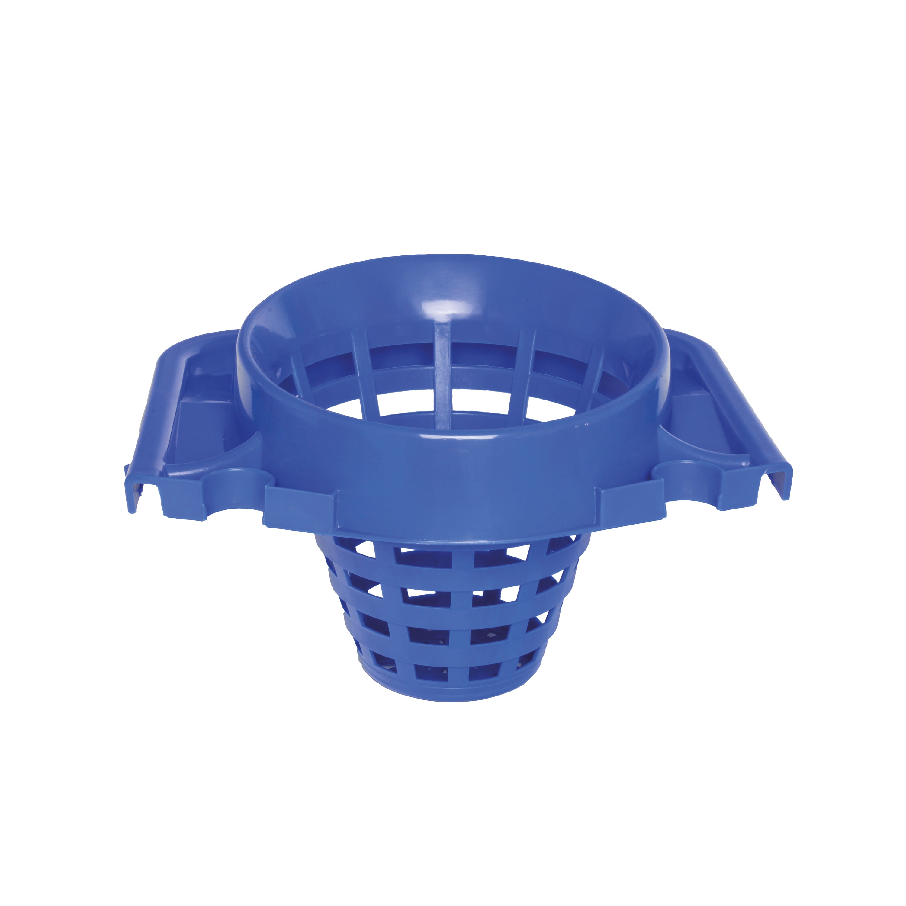A blue 15-litre 2Work plastic mop bucket with a wringer.