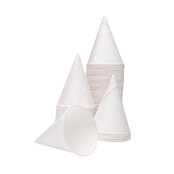 4Oz Water Drinking Cone Cup White – (Pack of 5000)