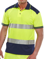B-Seen Hi-Vis Two-Tone Polo Shirt - thumbnail 2