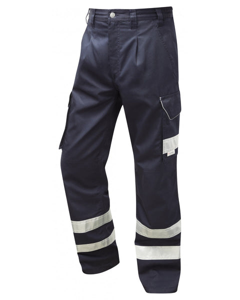 Leo Workwear Ilfracombe Cargo Style Reflective Poly/Cotton Trousers - [CLEARANCE]
