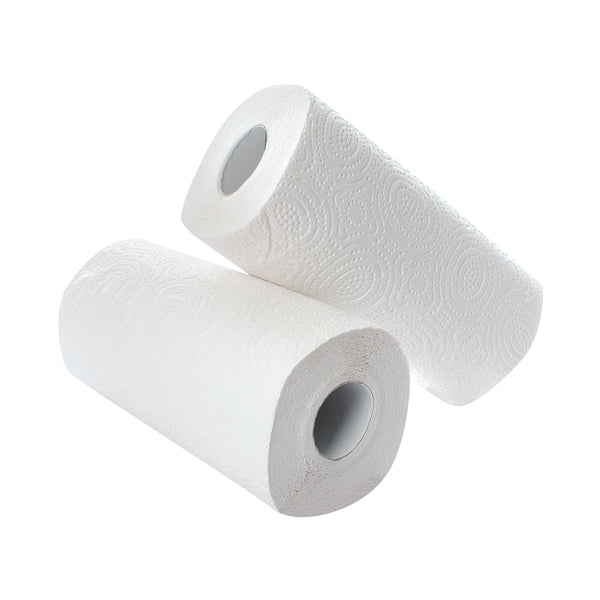 A 12-pack of 2-roll 2Work white kitchen rolls.
