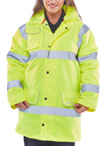 B-Seen Hi-Vis Fleece Lined Traffic Jacket - thumbnail 1