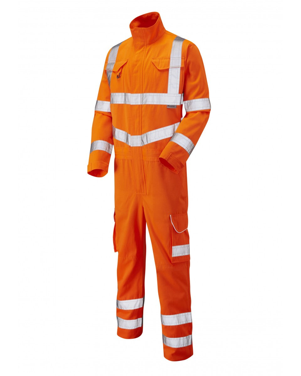 Leo Workwear Molland Iso 20471 Cl 3 Poly Cotton Coverall - [CLEARANCE]