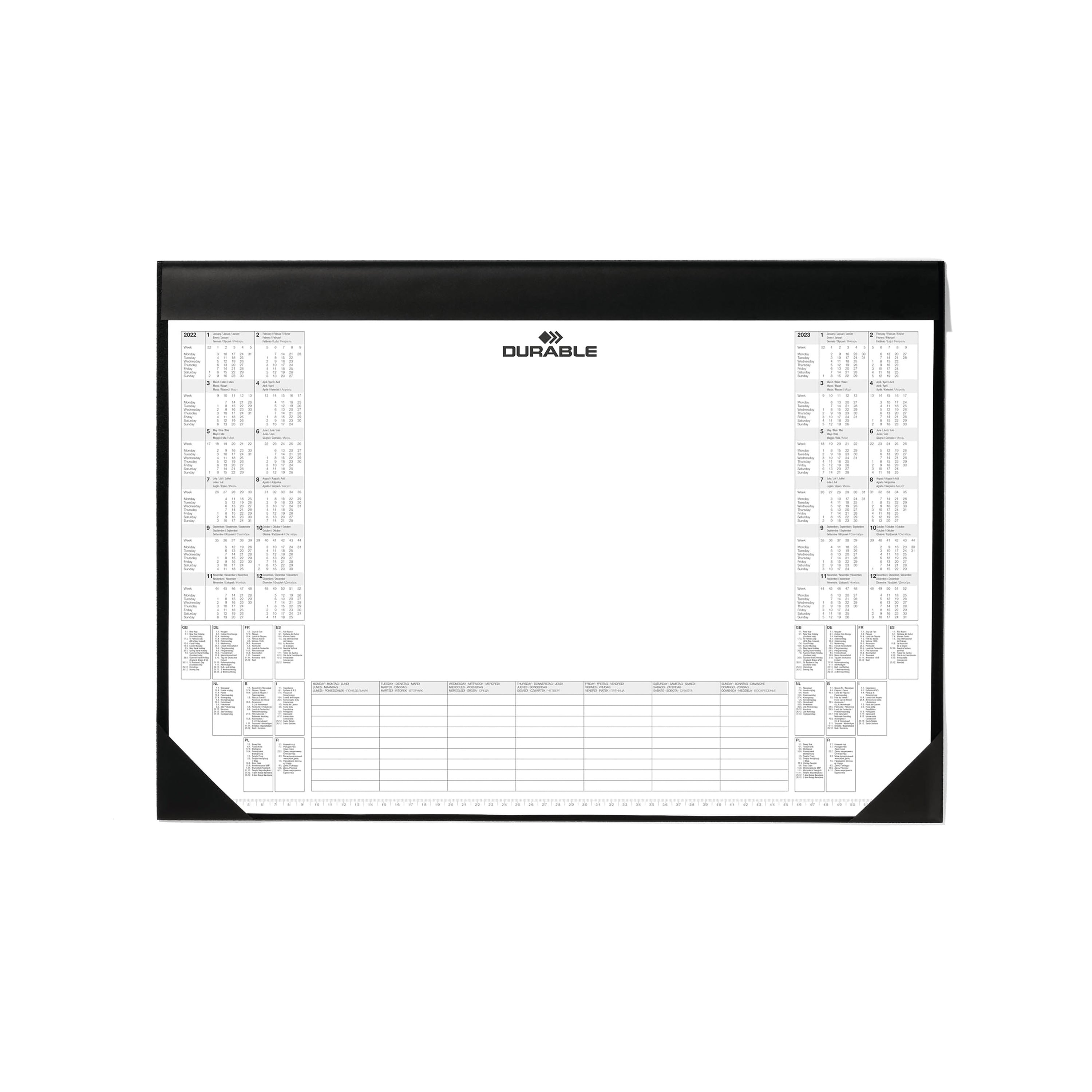 Durable Calendar Desk Mat 590 x 420mm Black 7291/01