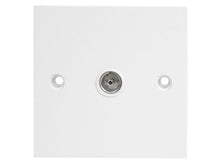 Single Flush Coax TV Socket White