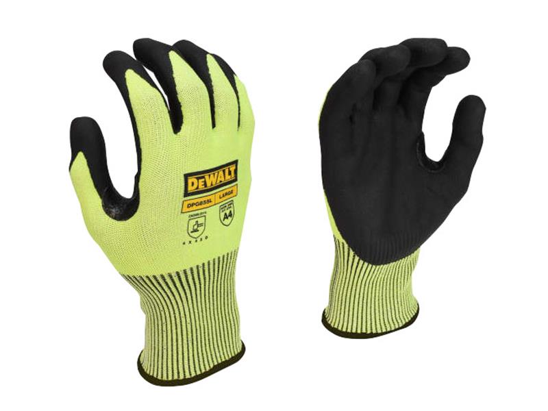 Hi-Vis Cut D Grip Gloves - L (Size 9)