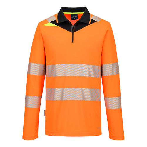 Portwest DX4 Hi-Vis Zip Polo Shirt L/S - DX419