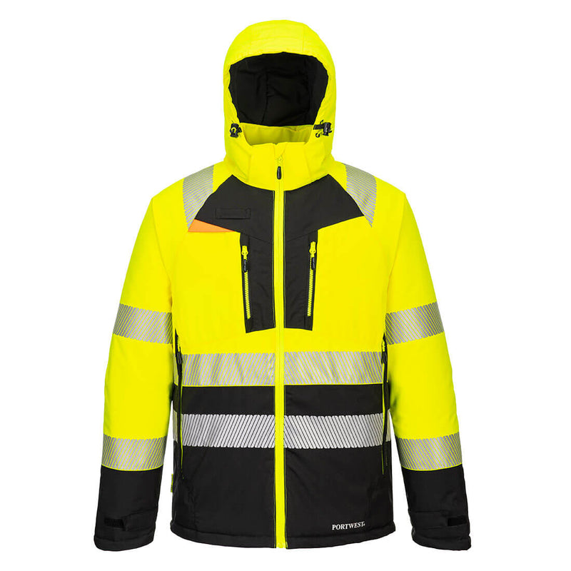 Portwest Hi-Vis Class Winter Jacket in yellow and black.