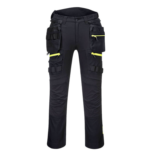 Portwest DX4 Women's Detachable Holster Pocket Trousers in black.