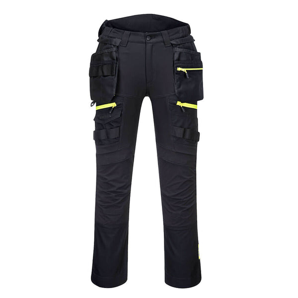 Portwest DX4 Women's Detachable Holster Pocket Trousers in black.