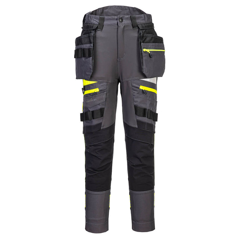 Portwest DX4 Women's Detachable Holster Trousers in metal grey.