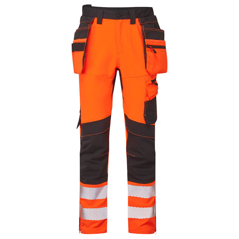 Portwest DX4 Hi-Vis Detachable Holster Craft Trousers orange/black.