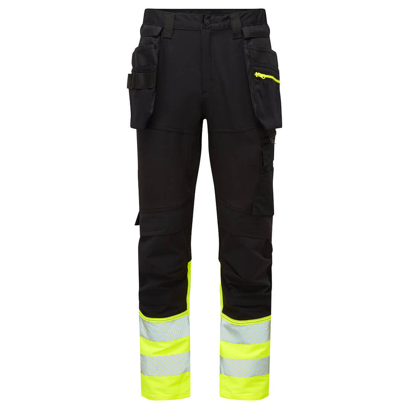 Portwest DX4 Hi-Vis Class Craft Trousers in yellow/black.