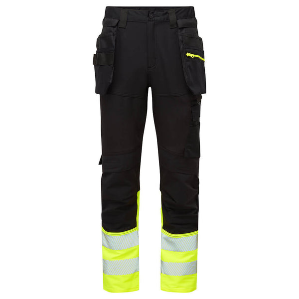 Portwest DX4 Hi-Vis Class Craft Trousers in yellow/black.