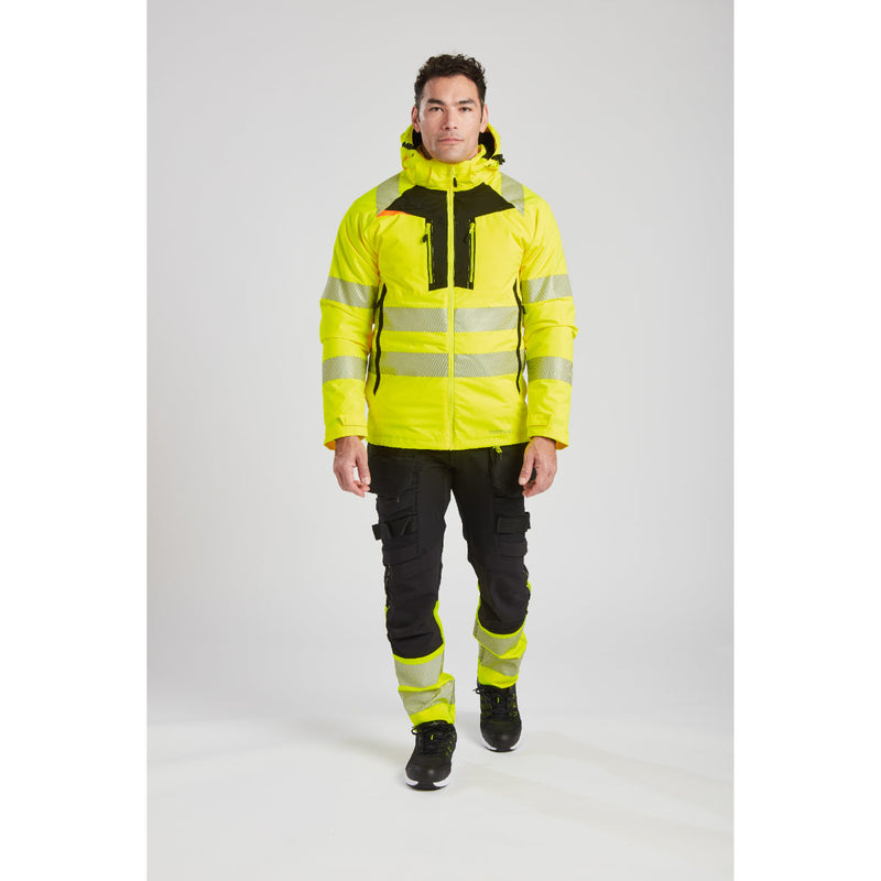 A close-up view of the detachable hood on the Portwest DX4 Winter Jacket.