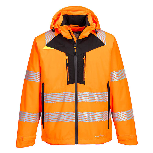 Portwest Hi-Vis Rain Jacket in bright orange.