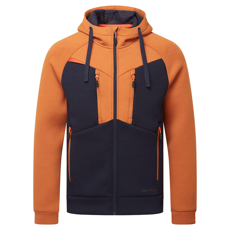 Bold red Portwest DX4 Zipped Hoodie perfect for adding a pop of color to workwear.
