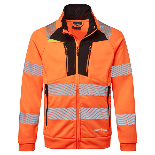 Portwest DX477 - DX4 Hi-Vis Funnel Neck Zipped Sweatshirt