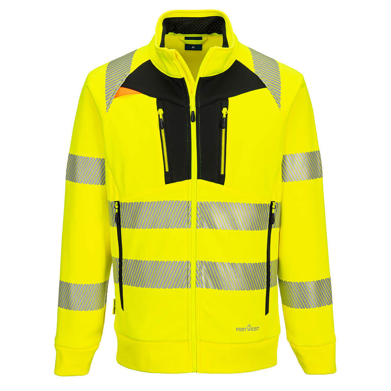 Portwest DX477 - DX4 Hi-Vis Funnel Neck Zipped Sweatshirt