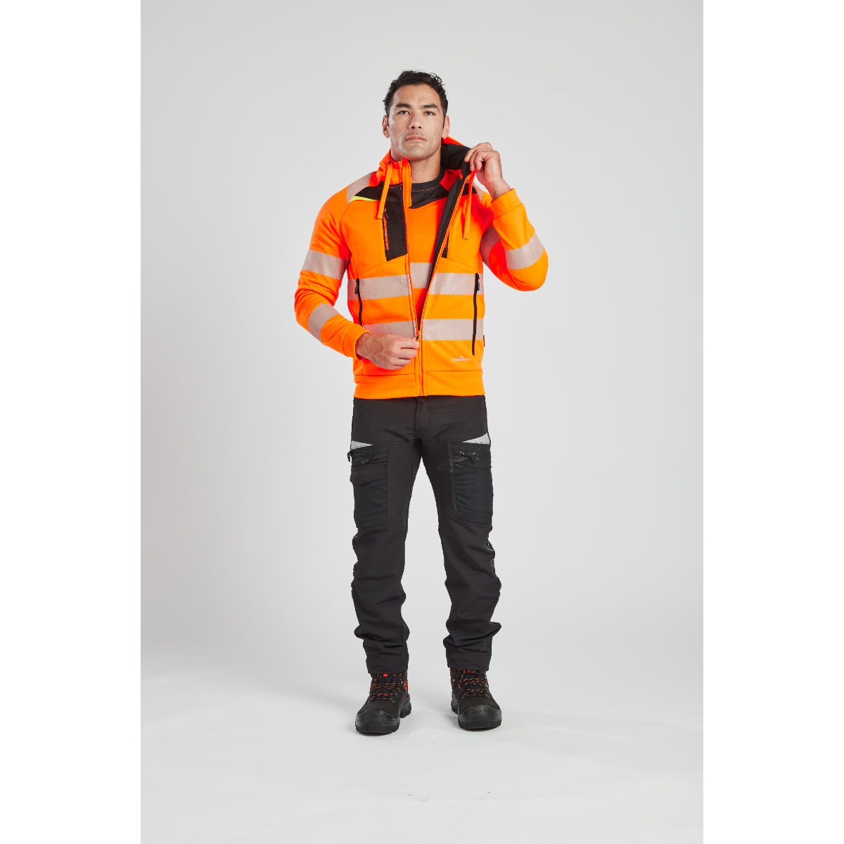 Portwest DX477 - DX4 Hi-Vis Funnel Neck Zipped Sweatshirt
