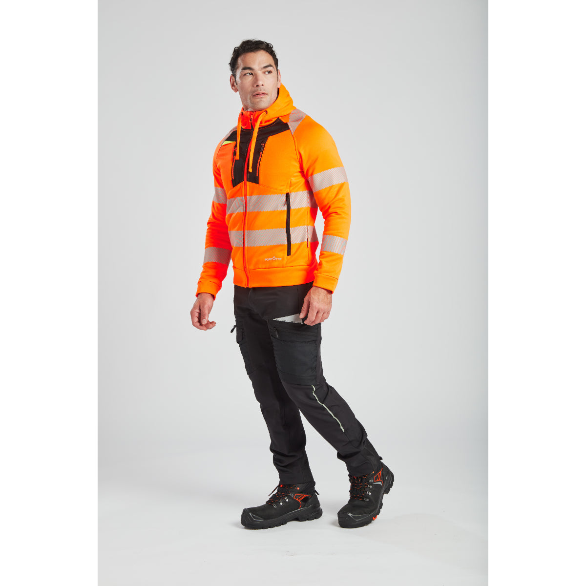 Portwest DX477 - DX4 Hi-Vis Funnel Neck Zipped Sweatshirt