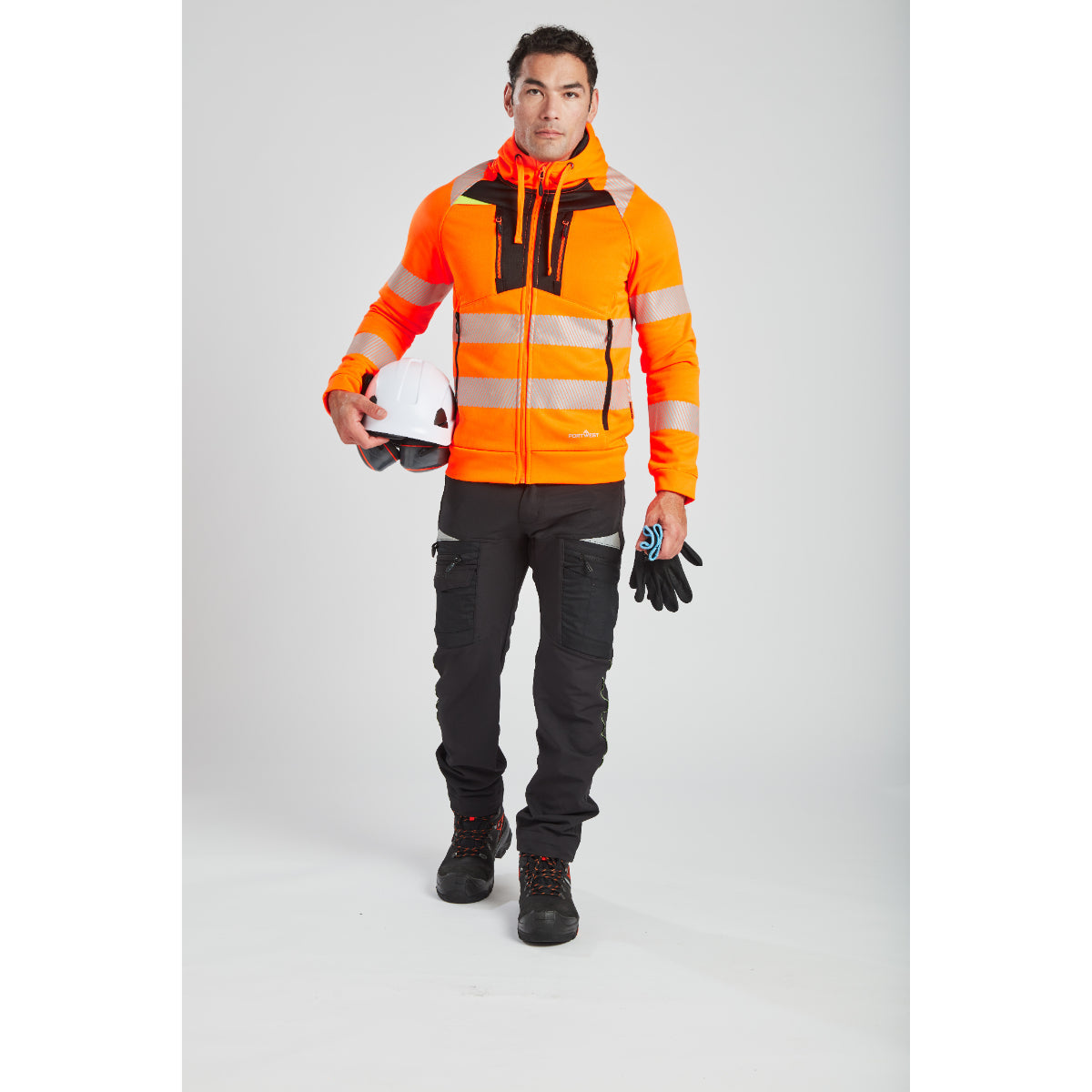 Portwest DX477 - DX4 Hi-Vis Funnel Neck Zipped Sweatshirt
