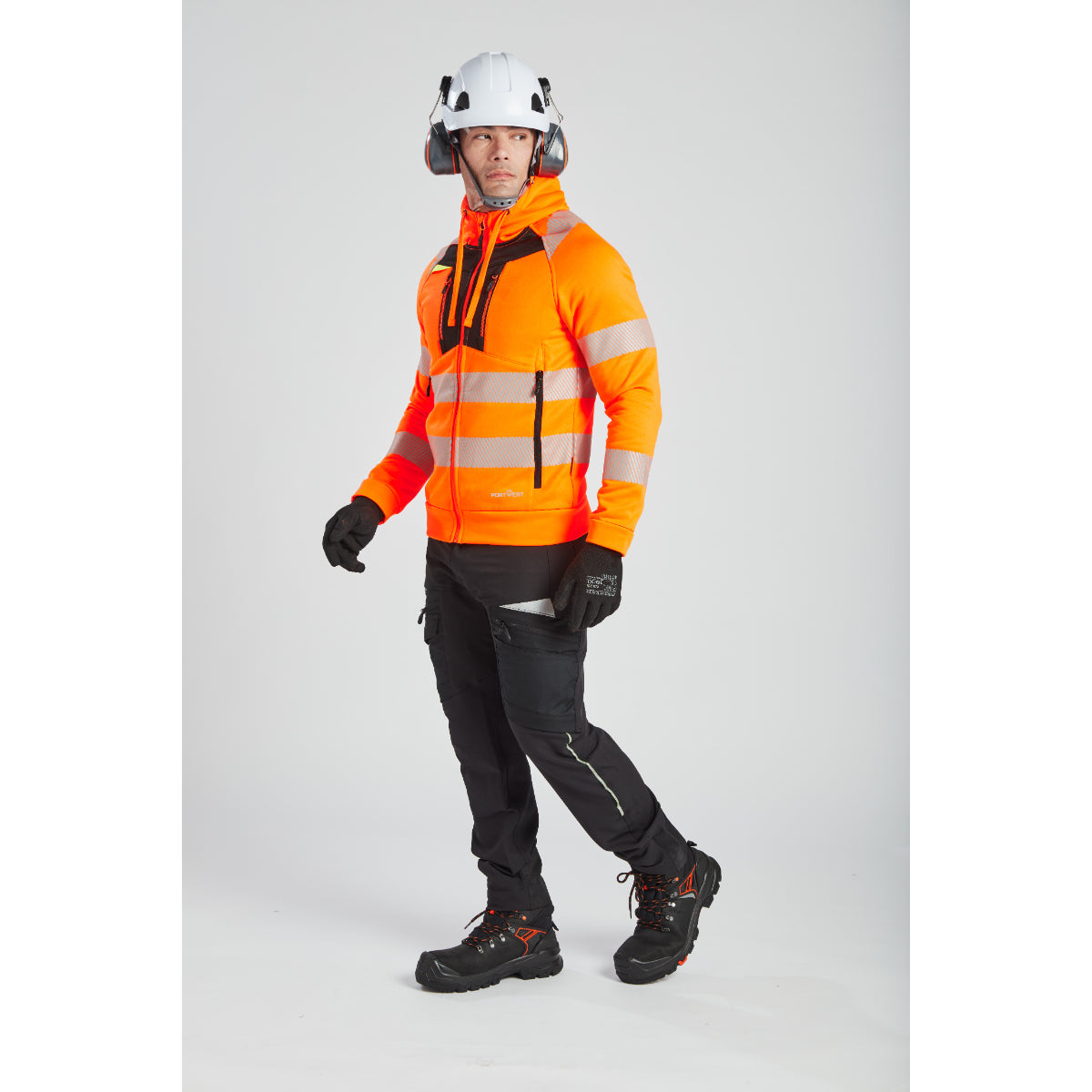 Portwest DX477 - DX4 Hi-Vis Funnel Neck Zipped Sweatshirt