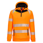 Portwest DX4 Hi-Vis 1/4 Zip Hoodie - thumbnail 1