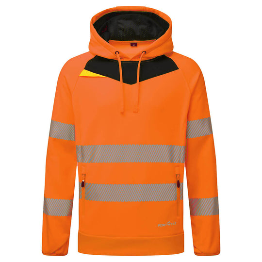Portwest Hi-Vis Overhead Hoodie in orange and grey.