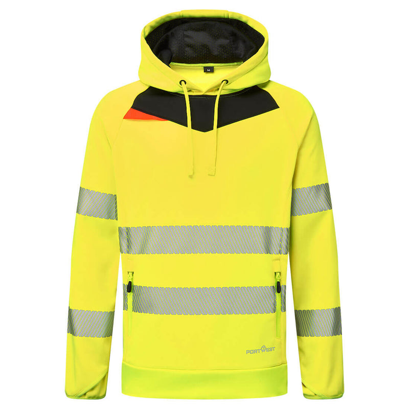 Portwest Hi-Vis Overhead Hoodie in yellow and grey.